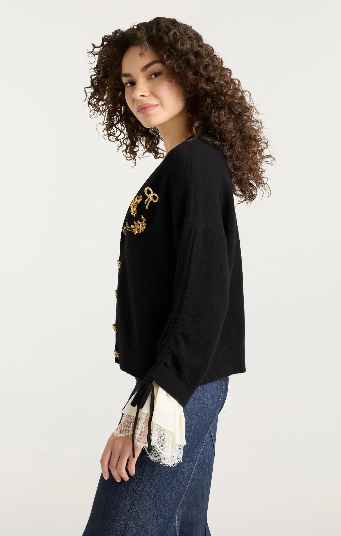 Brooches Atlas Cardigan Black - Cinq à Sept