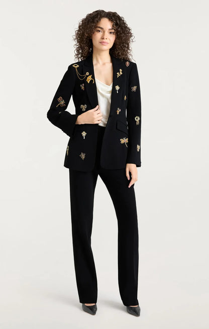 Gold Brooches Cheyenne Blazer Black - Cinq à Sept