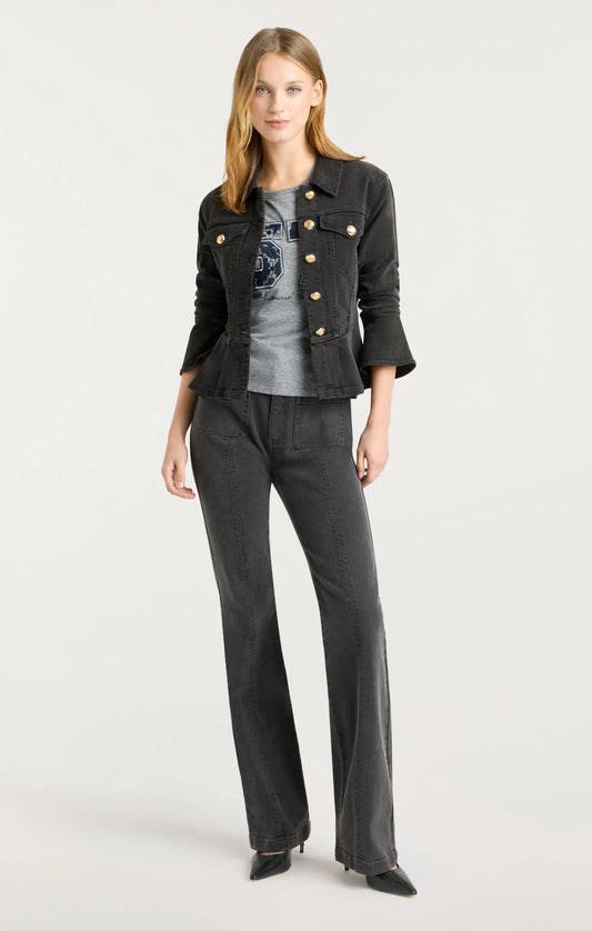 Dahlia Scrunched Seraphine Jean Jacket Charbon - Cinq à Sept