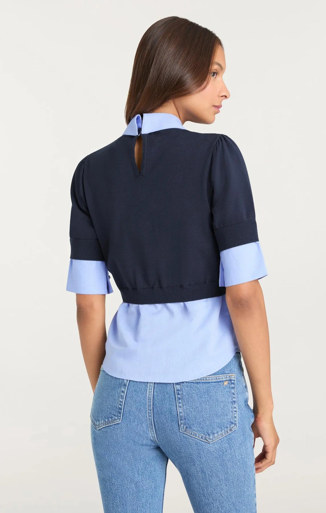 Capucine Top Navy/Rain Cloud - Cinq à Sept