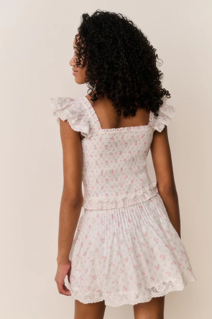Tween Solena Floral Cotton Skirt Sunwashed Ivory - LoveShackFancy