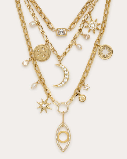 Kahleah Layered Charm Necklace Gold - Ramy Brook