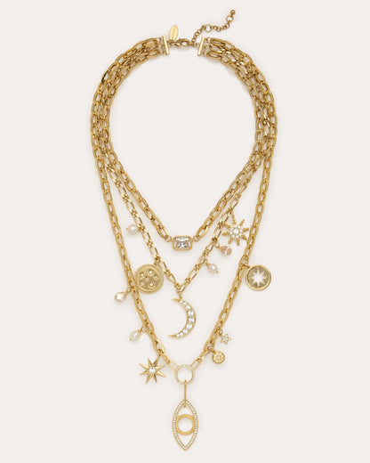 Kahleah Layered Charm Necklace Gold - Ramy Brook