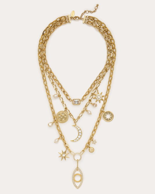 Kahleah Layered Charm Necklace Gold - Ramy Brook