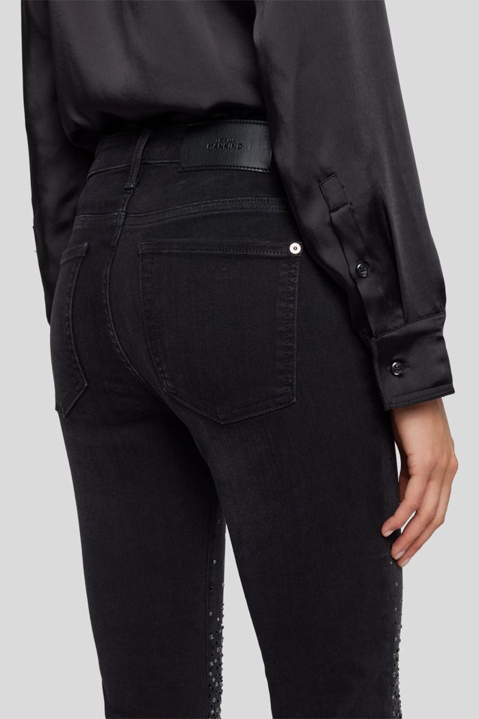 Bootcut Tailorless Black Iris With All Over Crystals - 7 For All Mankind