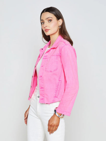 Janelle Slim Raw Jacket Shocking Pink - L'AGENCE