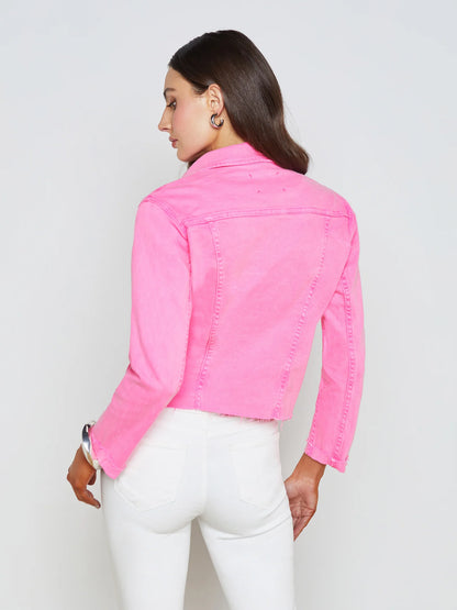 Janelle Slim Raw Jacket Shocking Pink - L'AGENCE