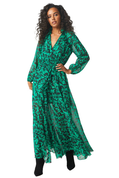 Jocasta Dress Emerald Abstract - MISA Los Angeles