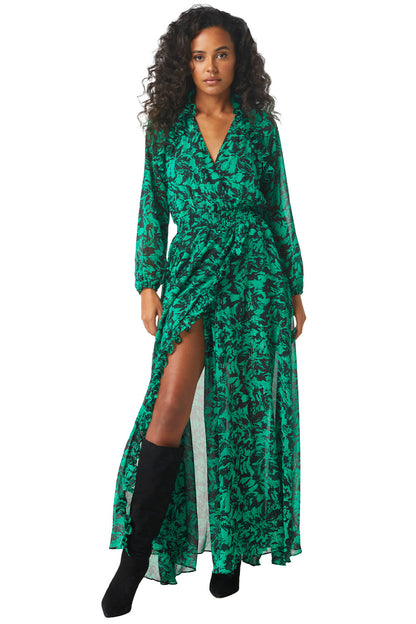 Jocasta Dress Emerald Abstract - MISA Los Angeles