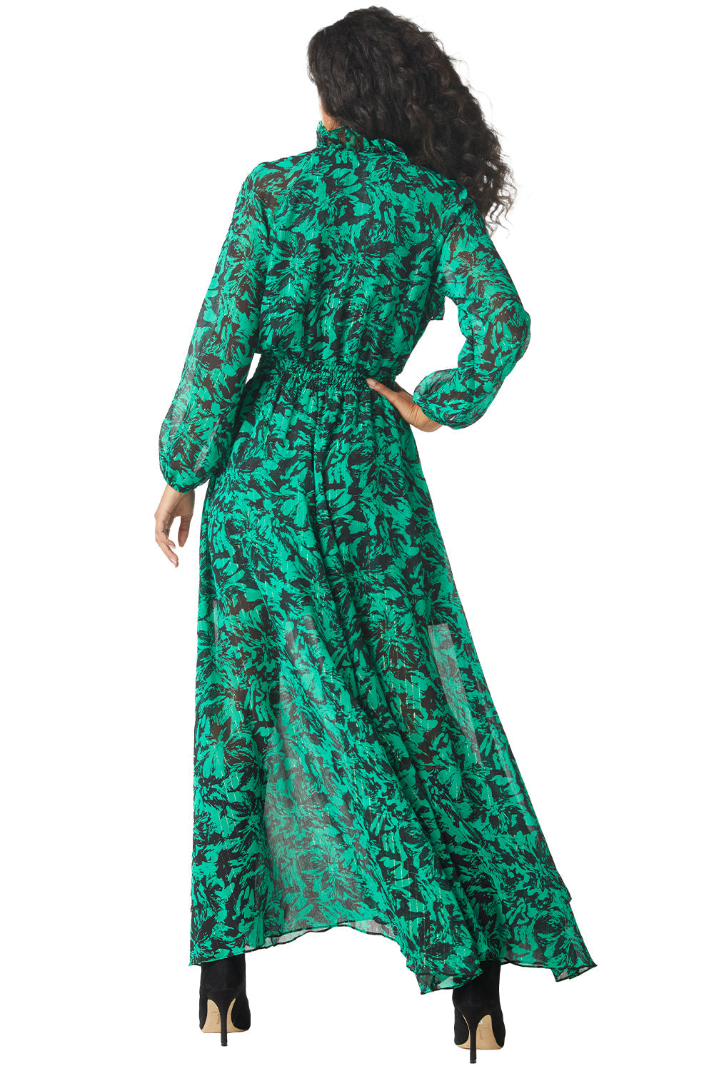 Jocasta Dress Emerald Abstract - MISA Los Angeles