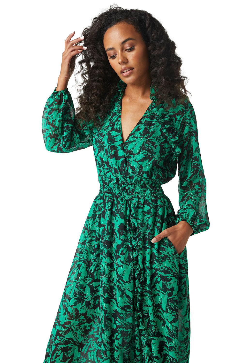 Misa Los Angeles Esmee Dress Green hot Soze Medium NWT