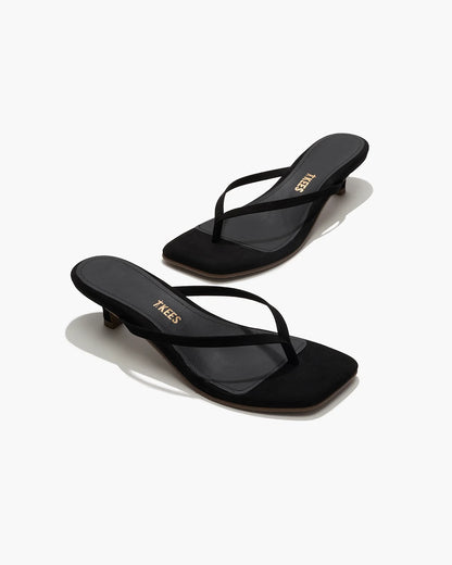 Square Toe Julia Suede Sandal Sable - TKEES