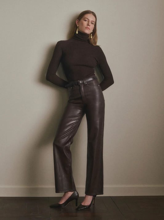 Karmine Refined Wide Leg High Rise 32 Jeans Bramble Coated - DL1961