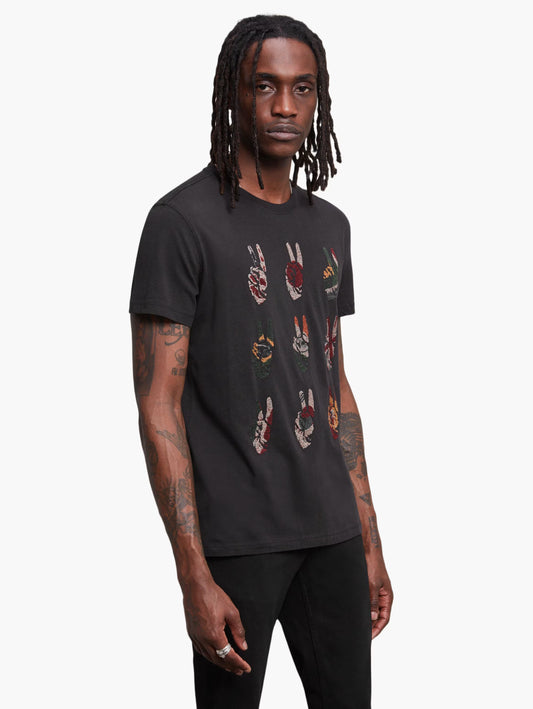 Multi Peace Hand Tee Black - John Varvatos