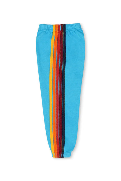 Kid's 5 Stripe Sweatpants Neon Blue - Aviator Nation