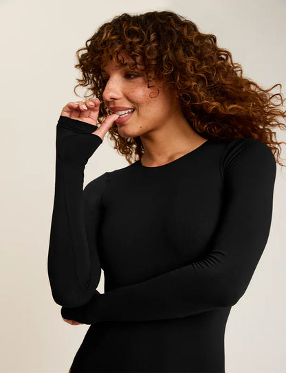 Ballet Long Sleeve Bodysuit With Thumbholes Black - Commando