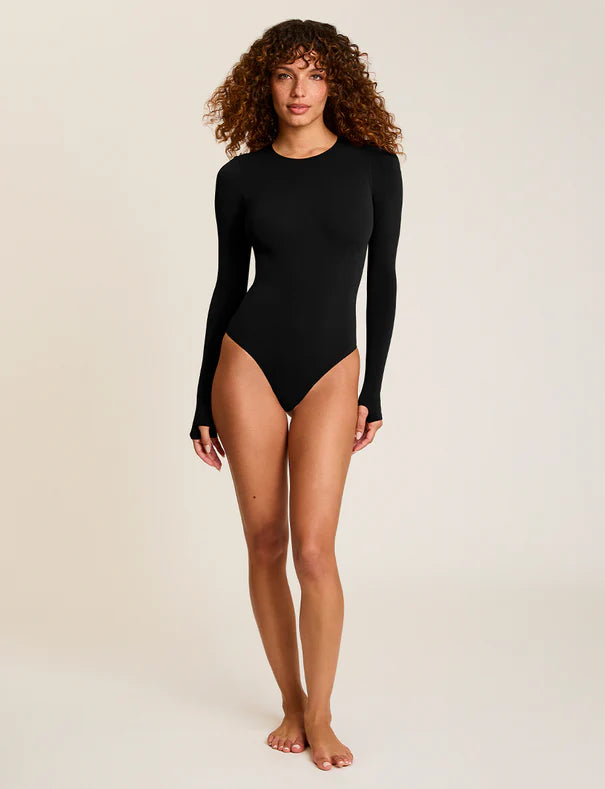 Ballet Long Sleeve Bodysuit With Thumbholes Black - Commando