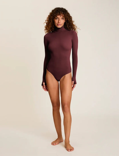 Ballet Long Sleeve Turtleneck Bodysuit Raisin - Commando