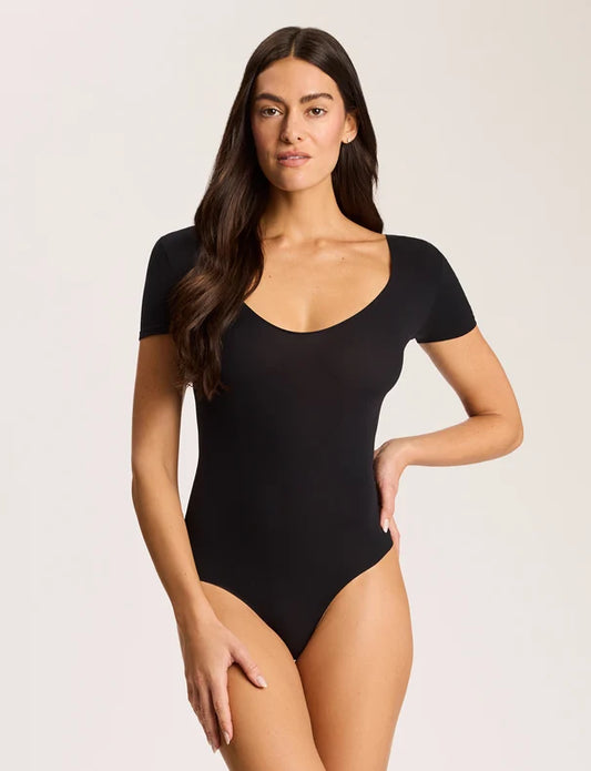 Ballet Cap Sleeve Bodysuit Black - Commando