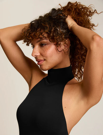 Ballet Turtleneck Halter Bodysuit Black - Commando