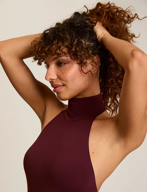 Ballet Turtleneck Halter Bodysuit Raisin - Commando
