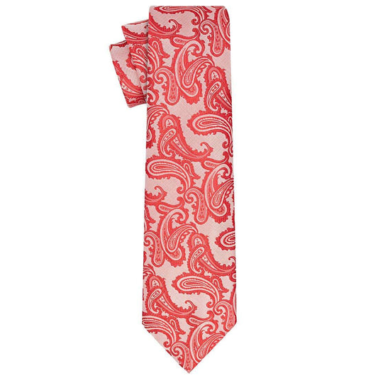 Paisley Tie Persian Red on Silver - KissTies