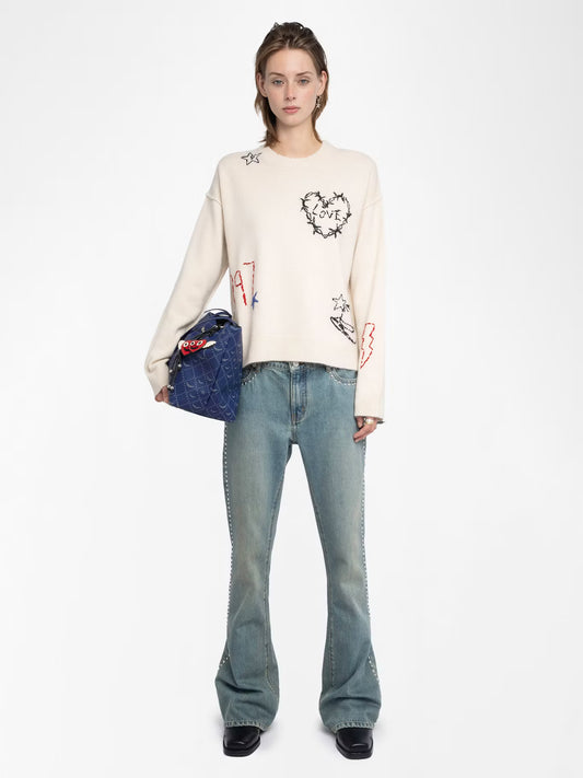 Marcuz Cashmere Sweater Ecru - Zadig & Voltaire