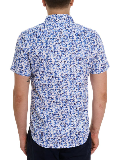 Kaanapali Short Sleeve Button Down Shirt Blue - Robert Graham