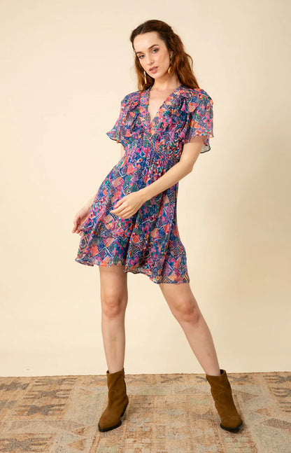 Kiara Chiffon Dress Periwinkle - Hale Bob