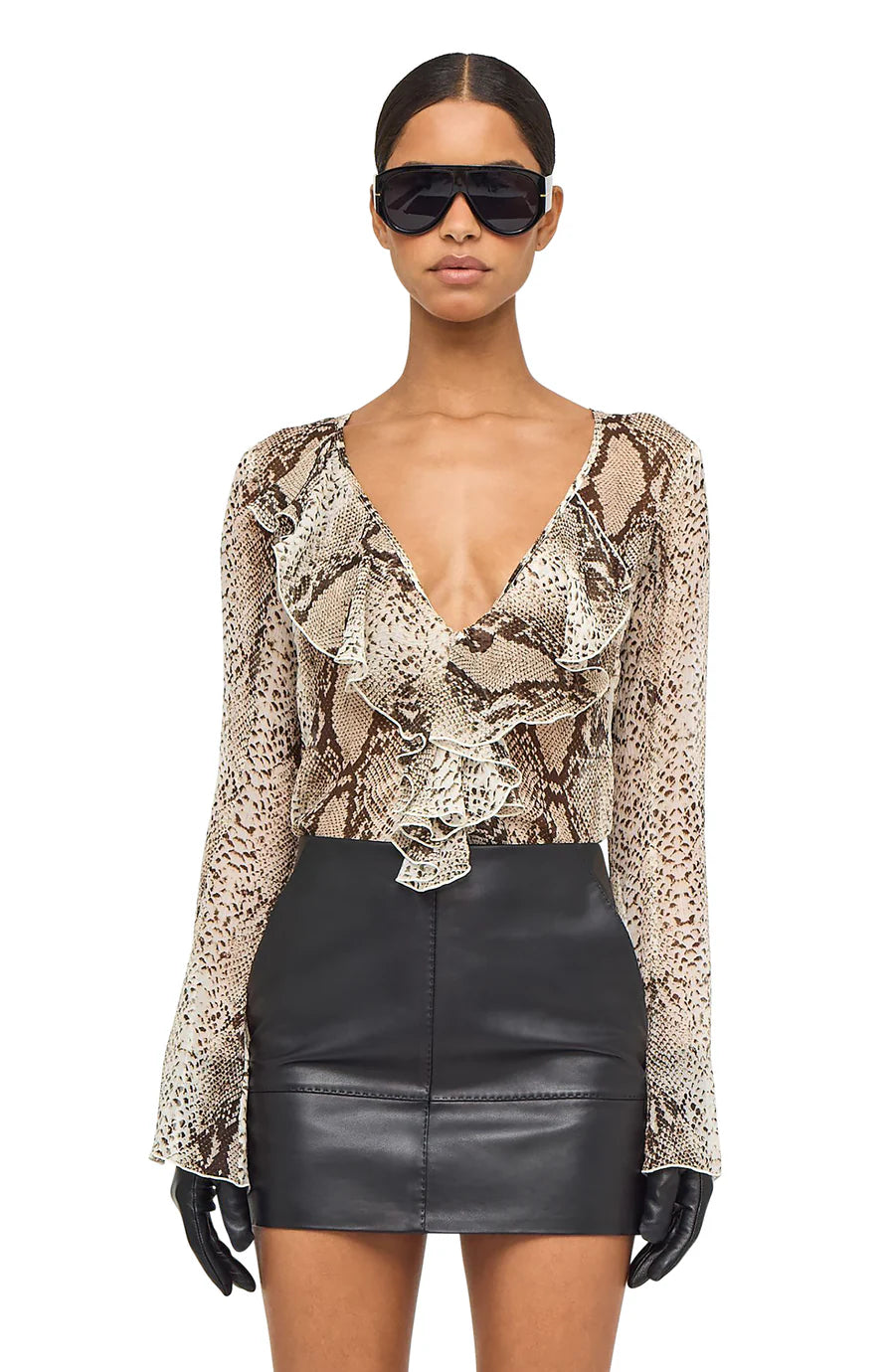 Klaire Top Snake Print Natural Multi - Ronny Kobo
