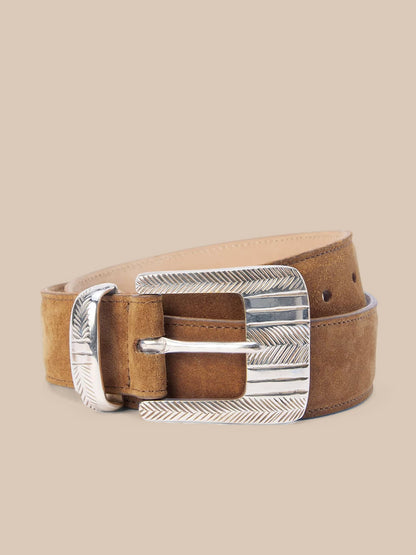 Aya Suede Belt Cognac - L'AGENCE