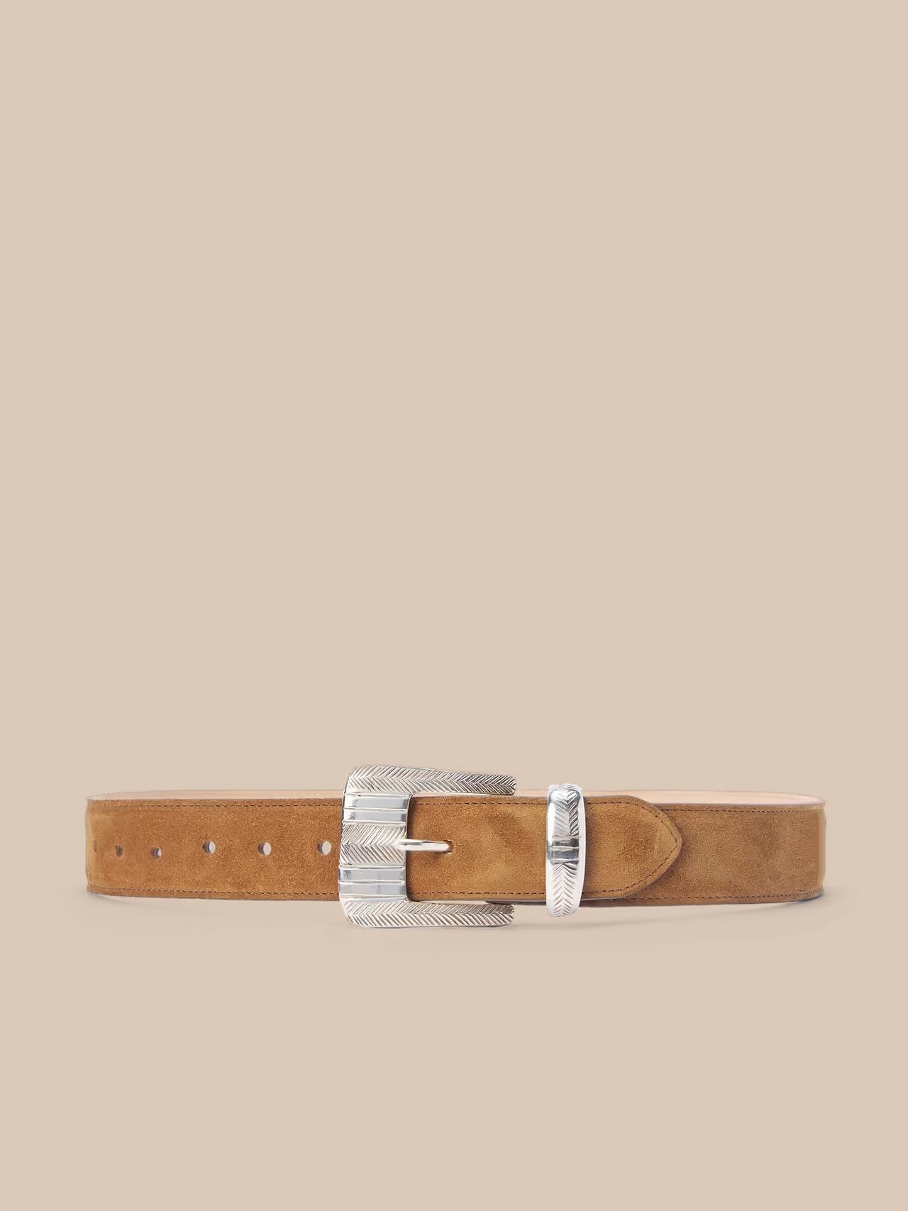 Aya Suede Belt Cognac - L'AGENCE