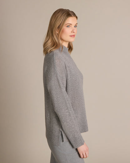 Cashmere Bonnie Mock Neck Flagstone - Alashan