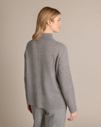 Cashmere Bonnie Mock Neck Flagstone - Alashan