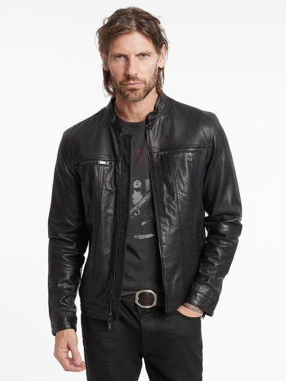 Brando Band Collar Jacket Black - John Varvatos