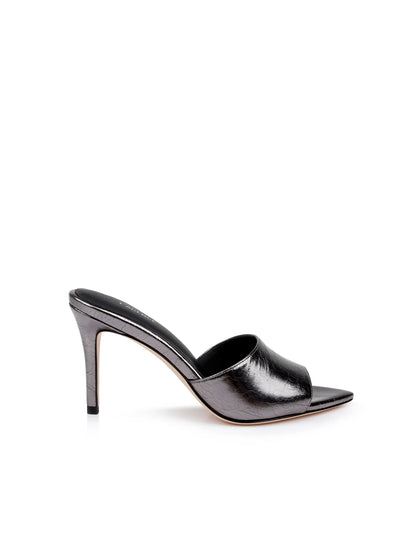 Lolita Leather Mule Gunmetal - L'AGENCE