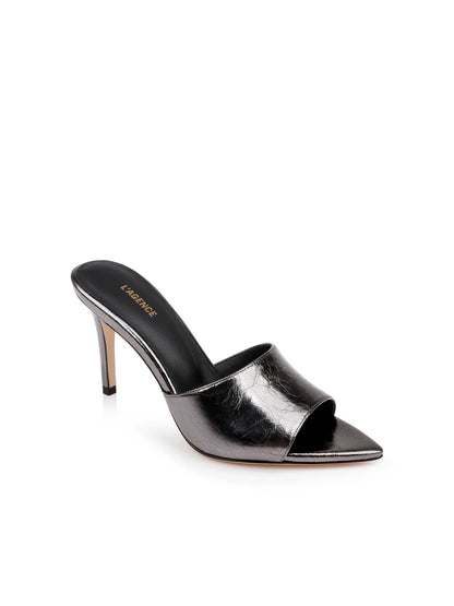 Lolita Leather Mule Gunmetal - L'AGENCE