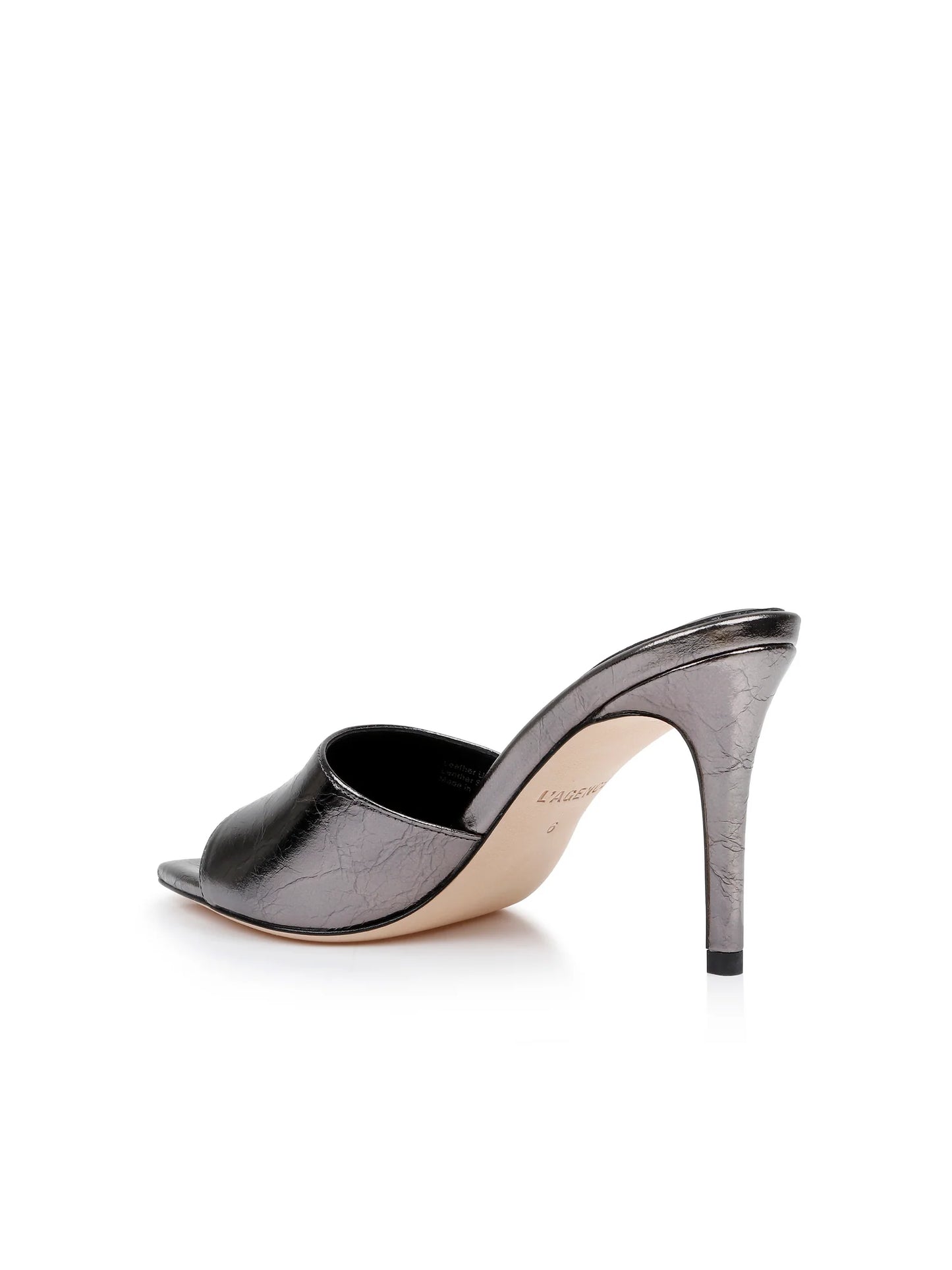 Lolita Leather Mule Gunmetal - L'AGENCE