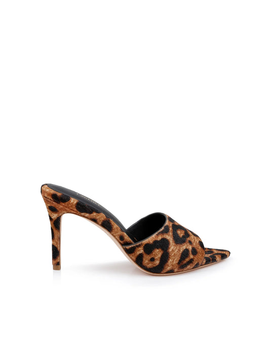 Lolita Open Toe Mule Natural Leopard Hair - L'AGENCE