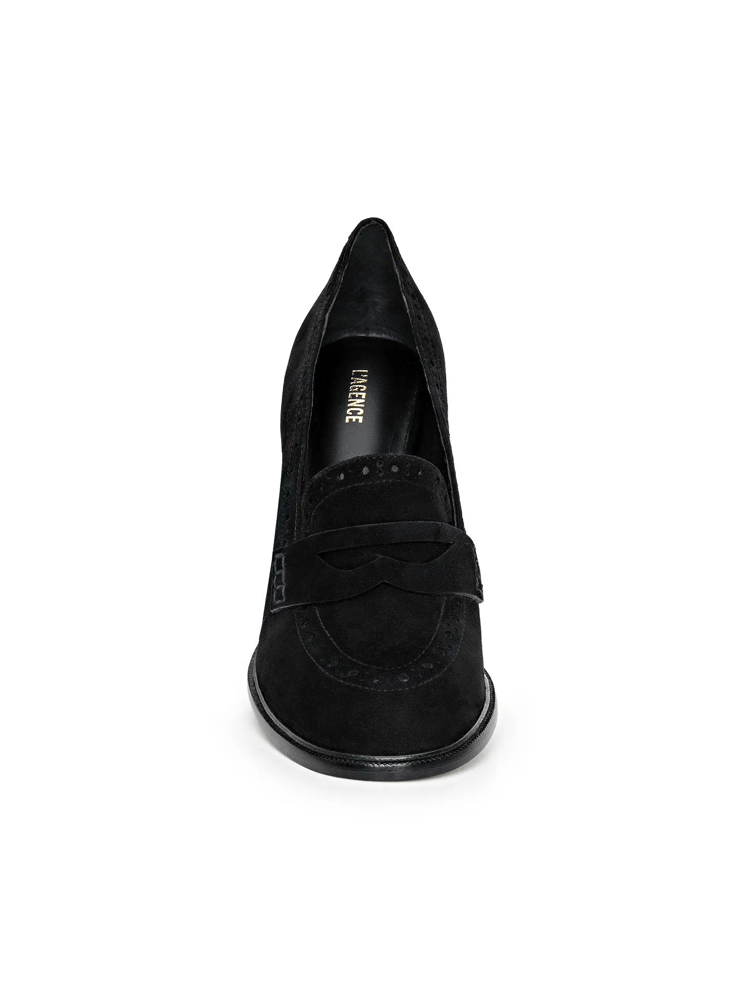 Bea Penny Loafer Pump Black Suede - L'AGENCE
