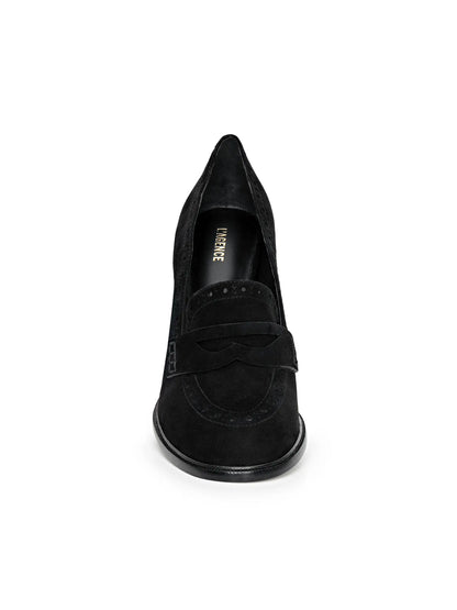 Bea Penny Loafer Pump Black Suede - L'AGENCE