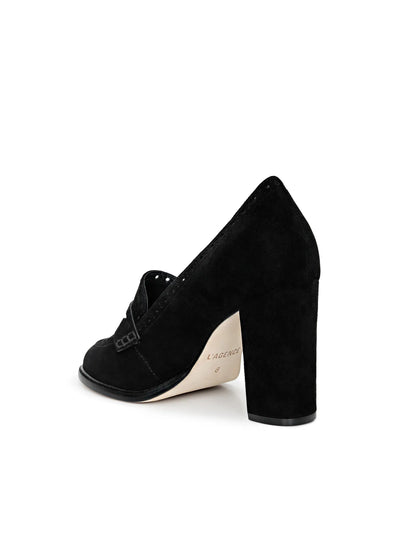 Bea Penny Loafer Pump Black Suede - L'AGENCE