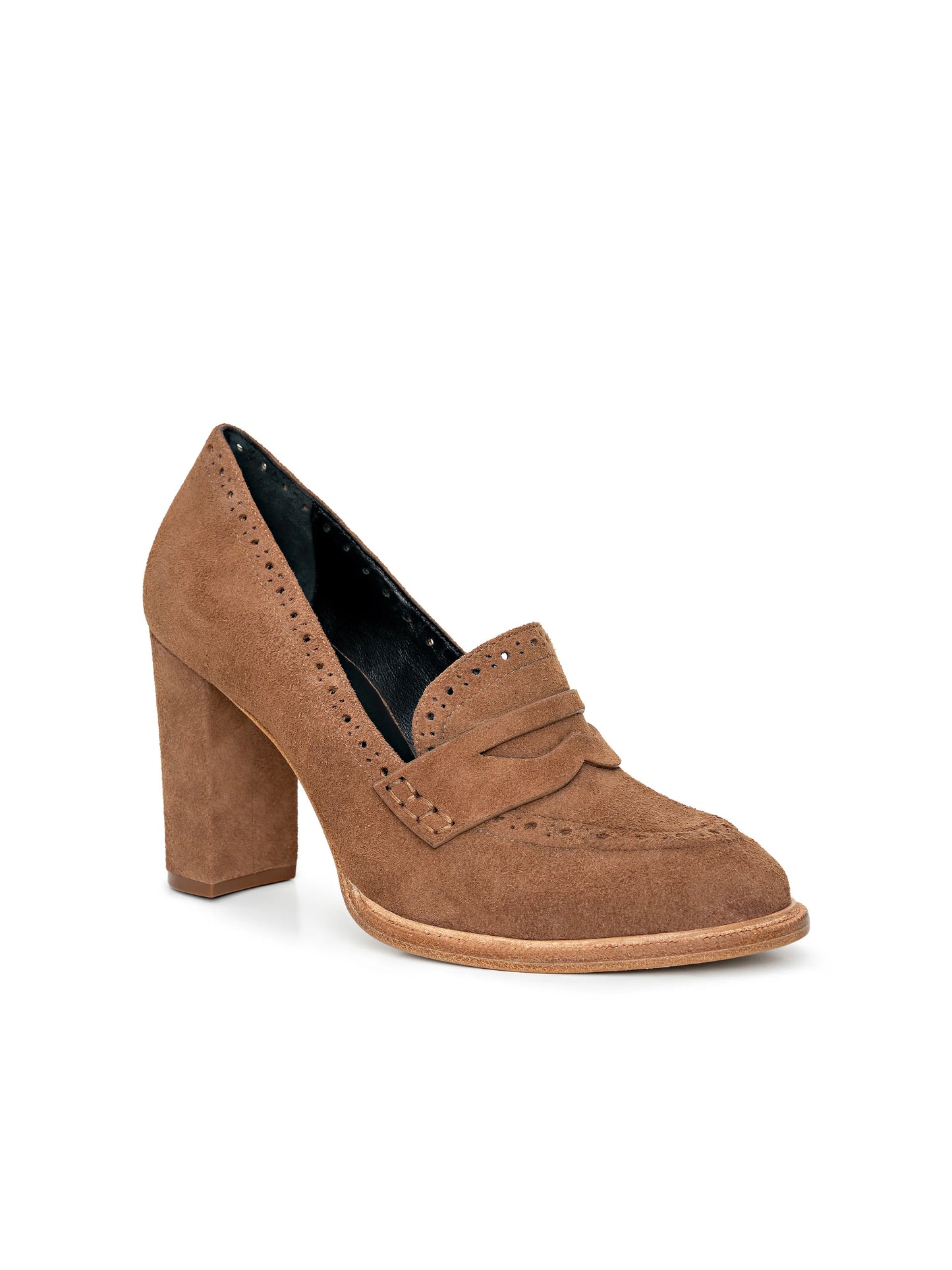 Bea Penny Loafer Pump Sand Suede - L'AGENCE