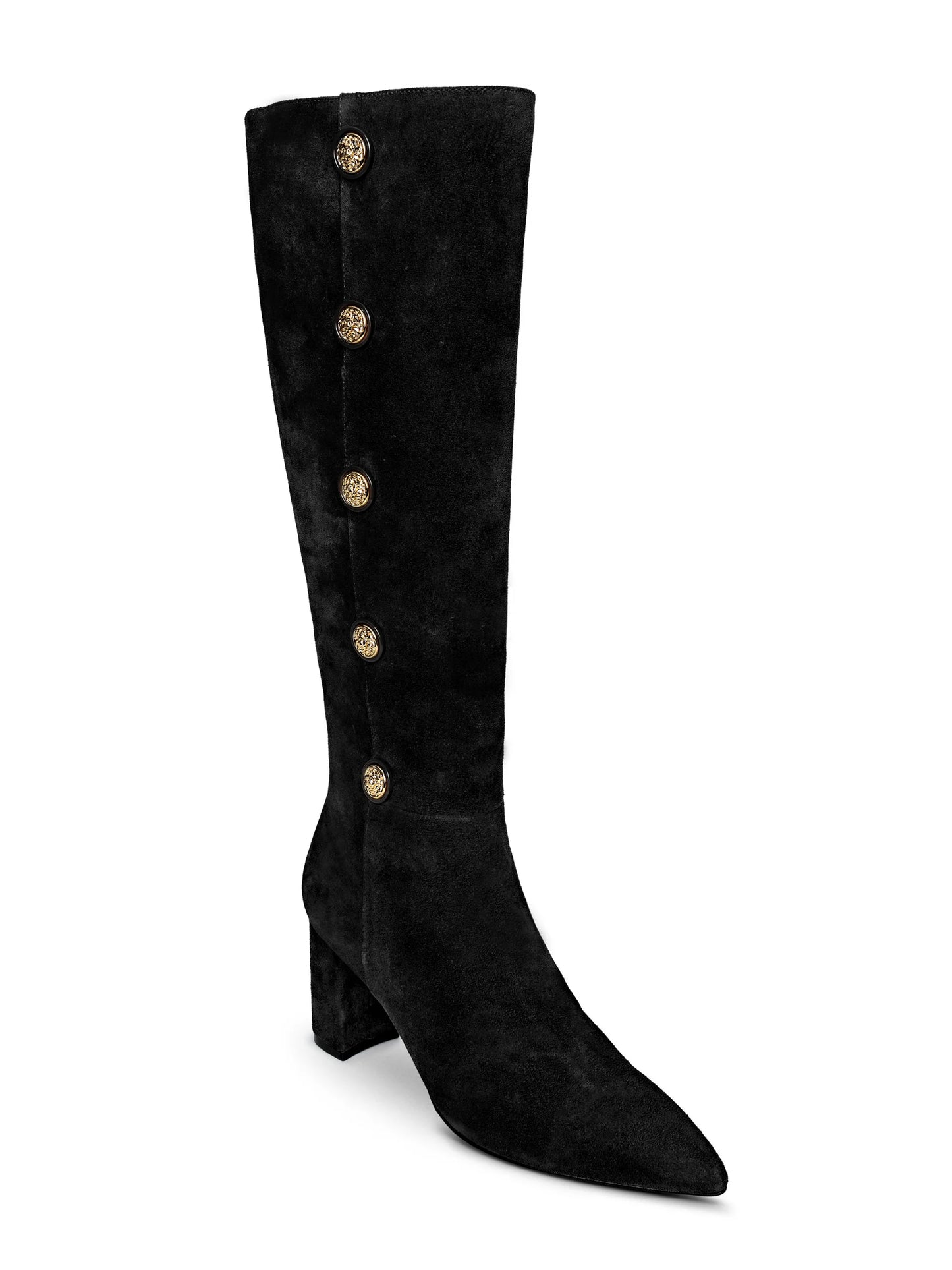 Octavie Knee-High Boot Black Suede - L'AGENCE
