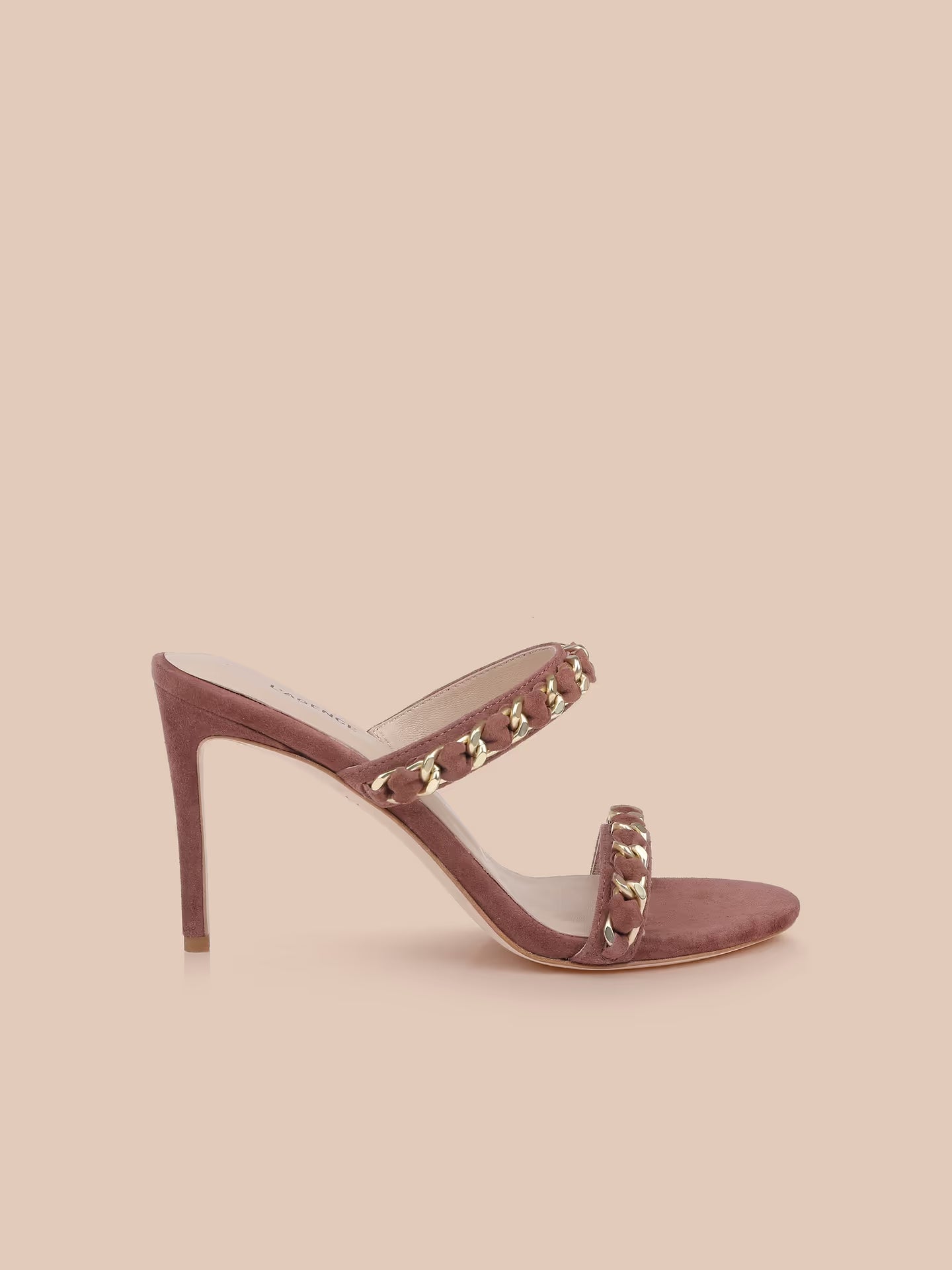 Sarika Chain Sandal Hazel Suede - L'AGENCE