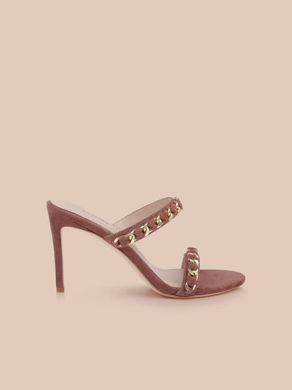 Sarika Chain Sandal Hazel Suede - L'AGENCE