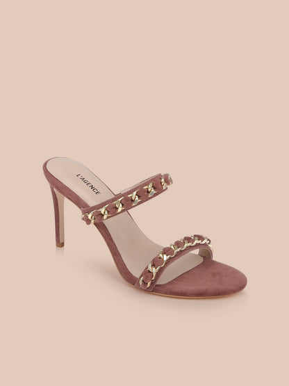 Sarika Chain Sandal Hazel Suede - L'AGENCE