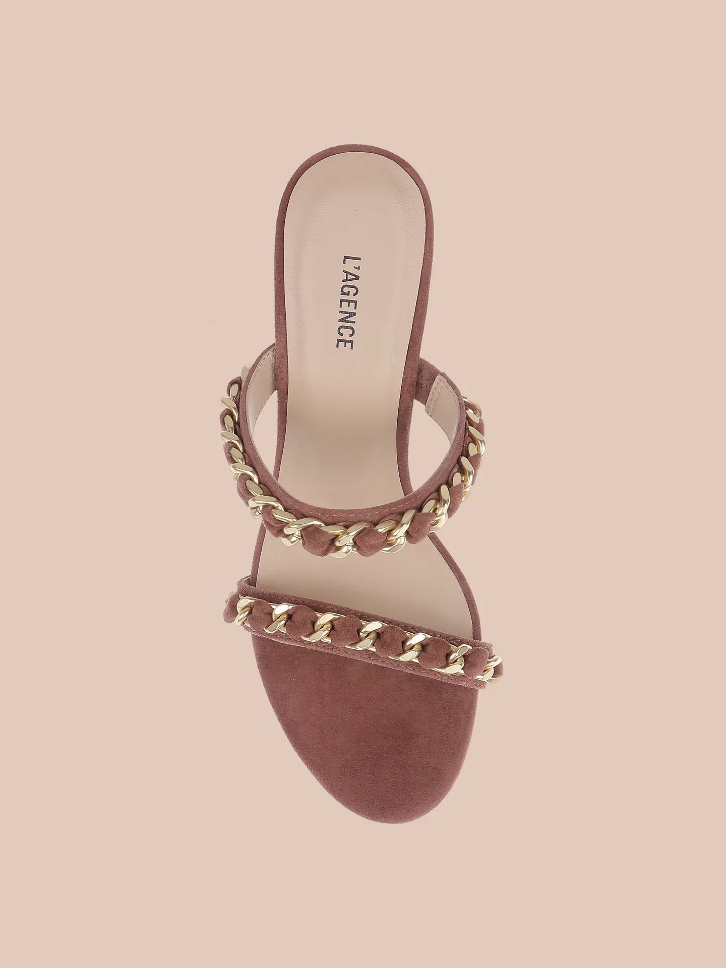 Sarika Chain Sandal Hazel Suede - L'AGENCE
