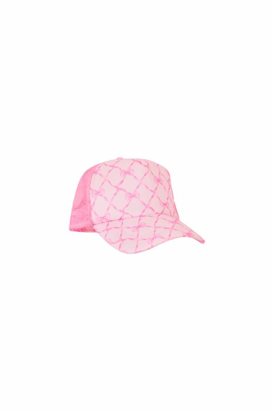 Joni Trucker Hat Pink Peppermint - LoveShackFancy