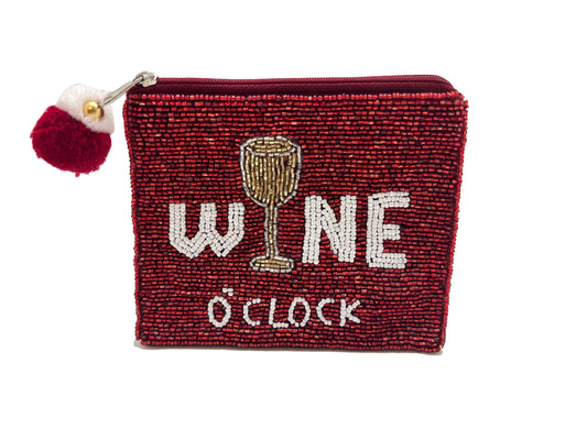 Wine O'Clock Pouch Red - Jackie Z Style Co.